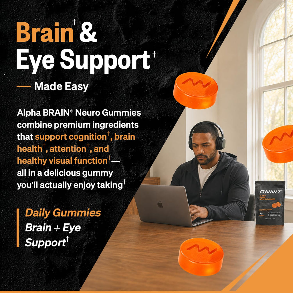ONNIT Alpha Brain Neuro Gummies – Vegan Brain & Eye Support

