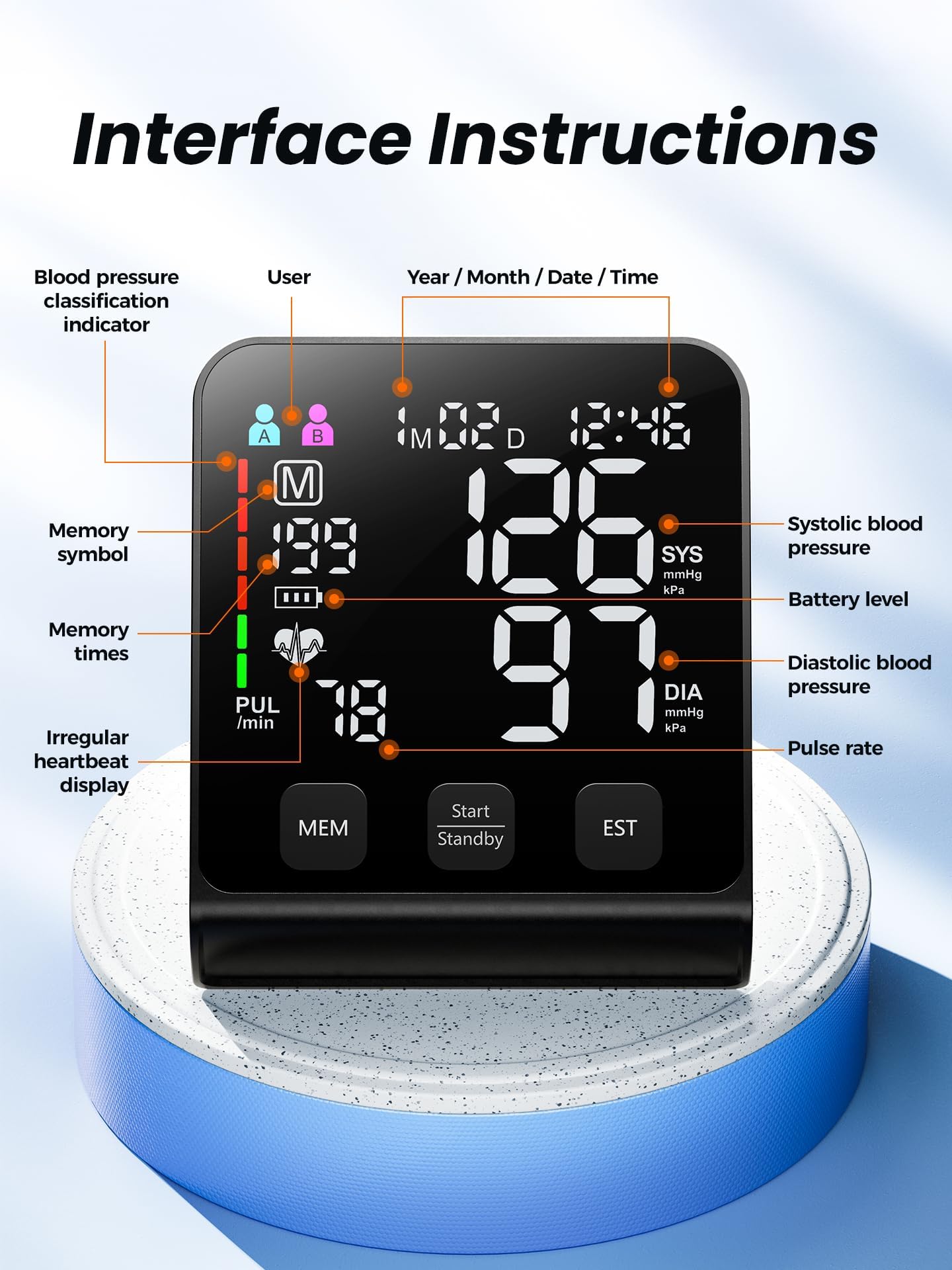 Blood Pressure Monitor for Home & Travel - FDA-Cleared

