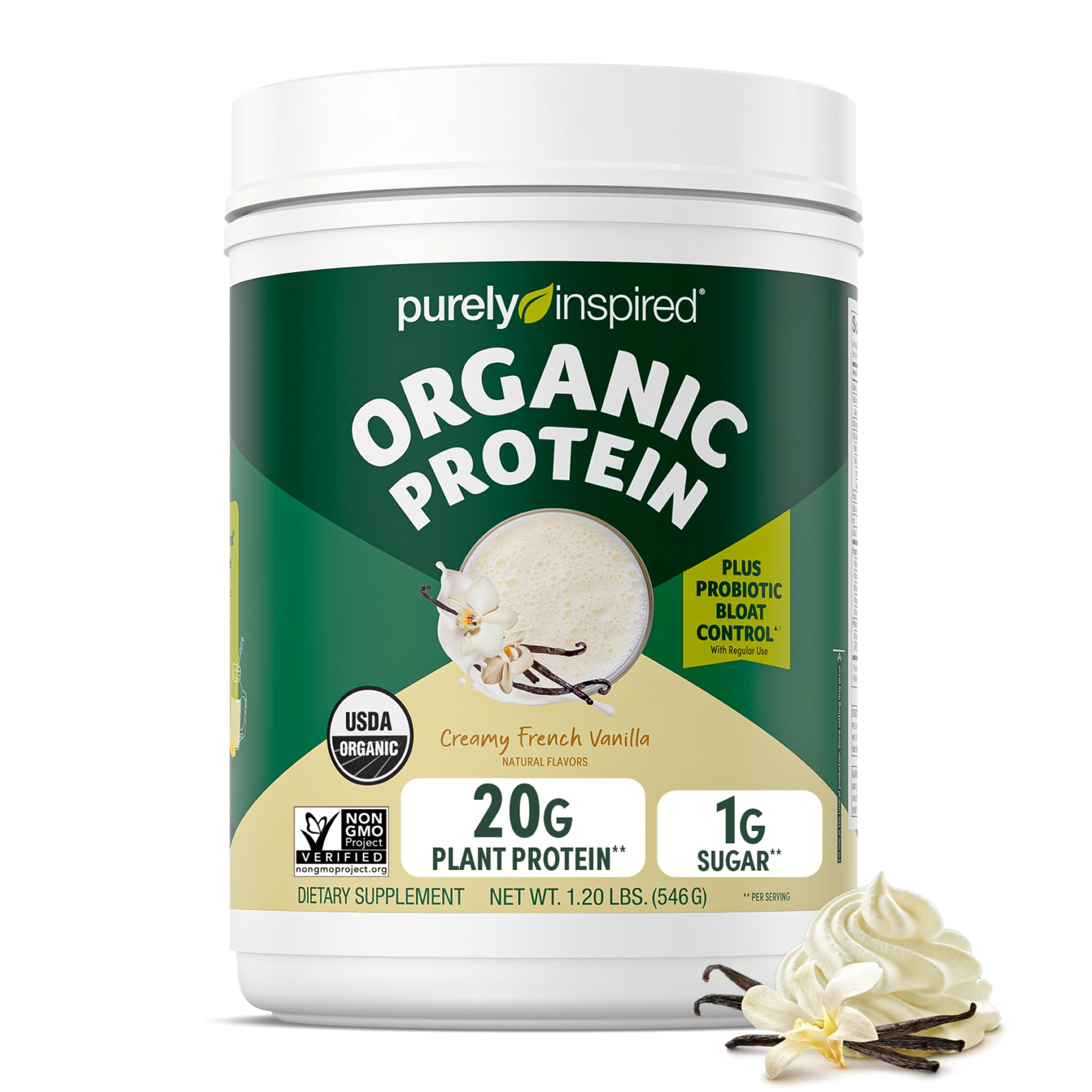 Purely Inspired Organic Plant-Based Protein Powder - Vegan, Dairy-Free, Gluten-Free