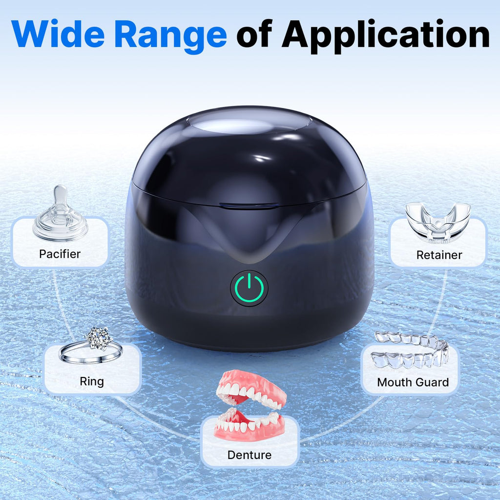 CXRUY Ultrasonic Retainer Cleaner - 45KHz Dental Cleaner

