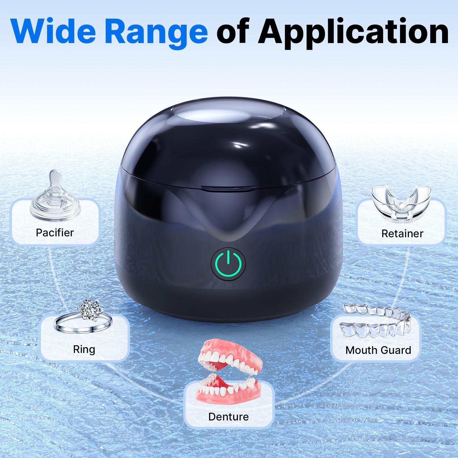 CXRUY Ultrasonic Retainer Cleaner - 45KHz Dental Cleaner

