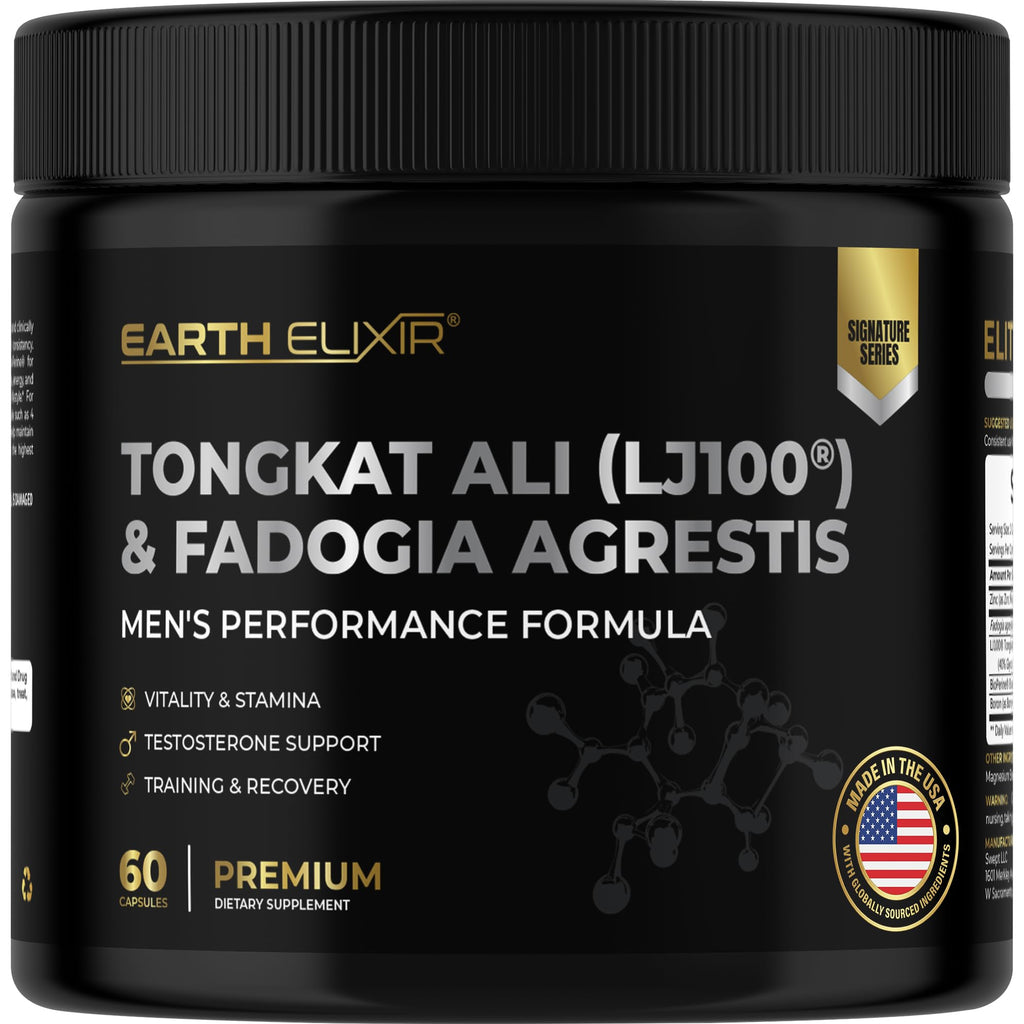 Earth Elixir Fadogia Agrestis & Tongkat Ali Testosterone Support