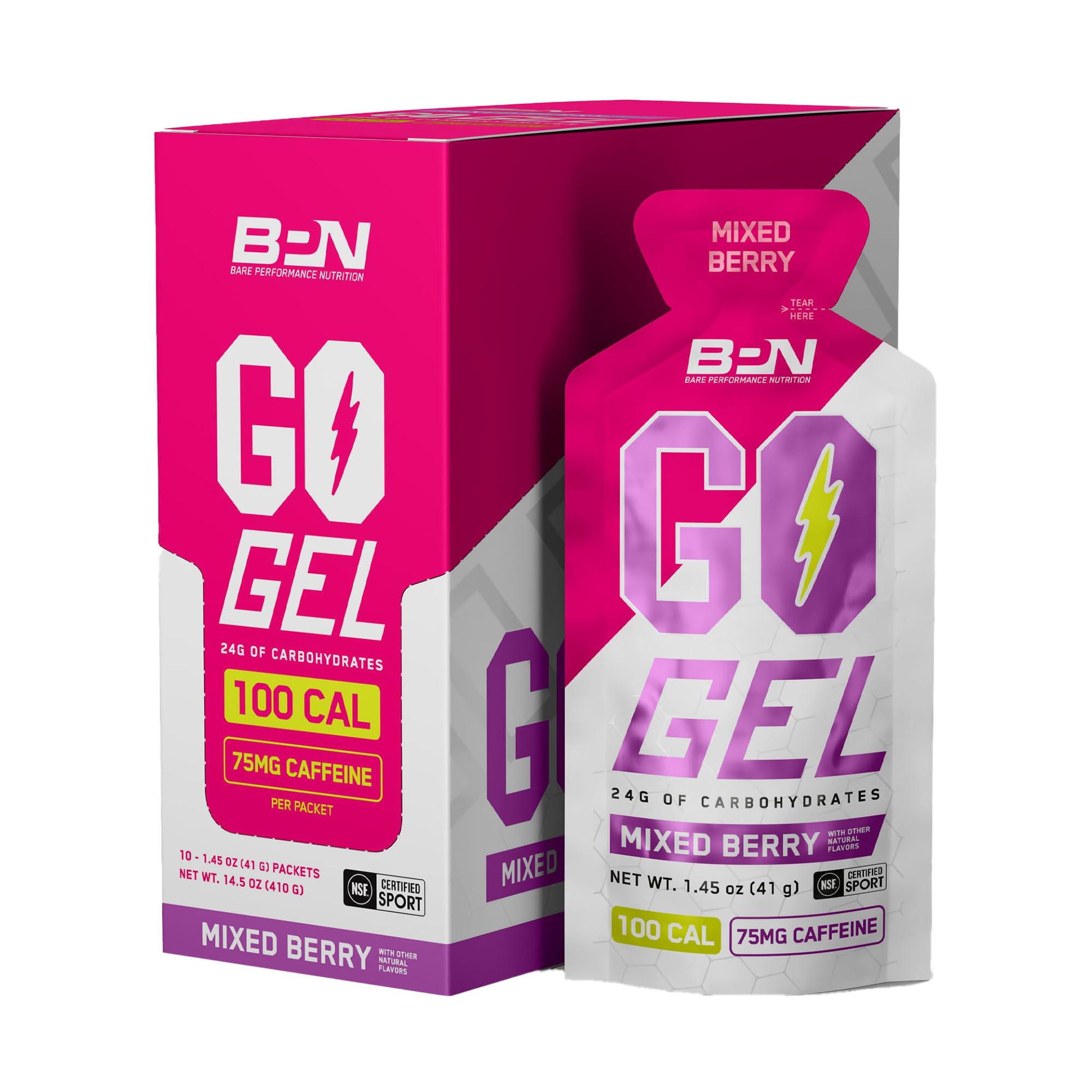 BPN Go Gel Endurance Running Gel, Bare Performance Nutrition