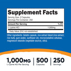Nutricost L-Lysine Capsules - Gluten Free, Non-GMO

