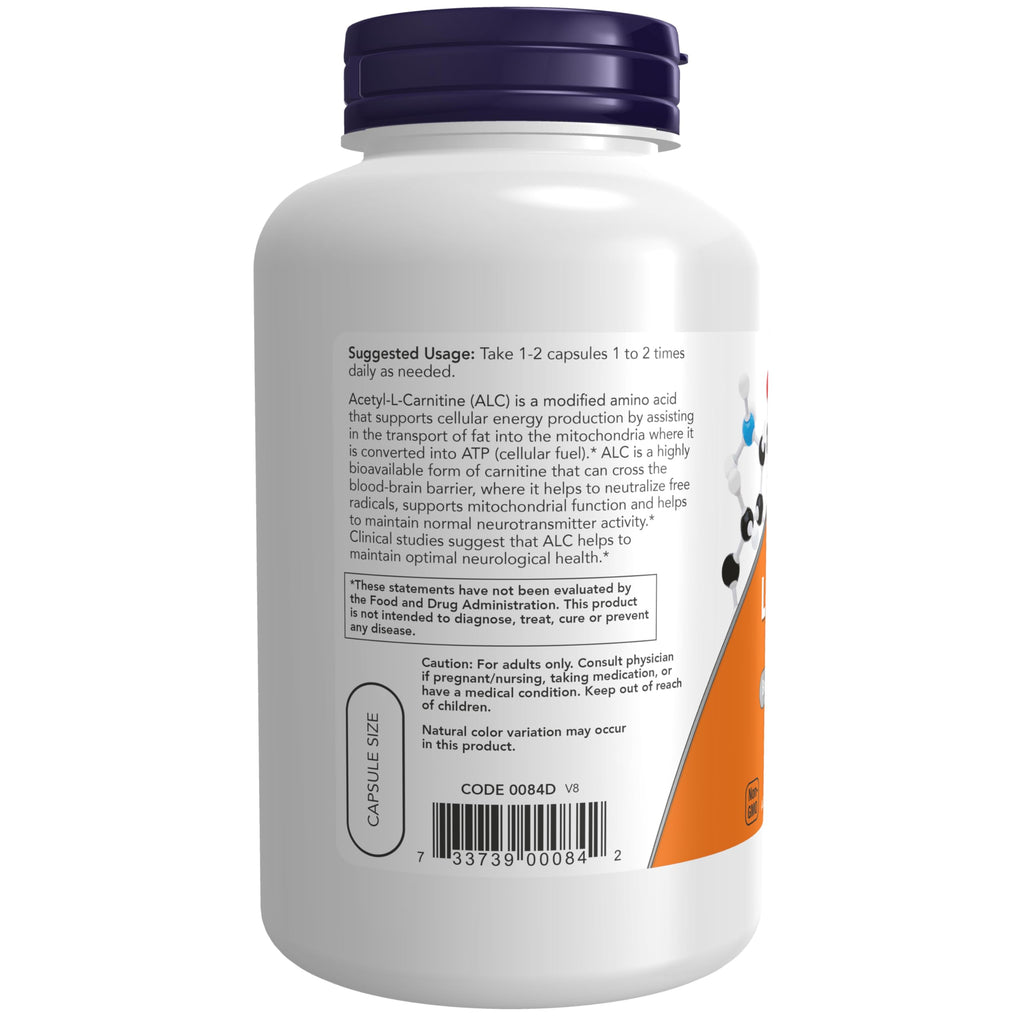 NOW Foods Acetyl-L-Carnitine 500 mg – Brain & Energy

