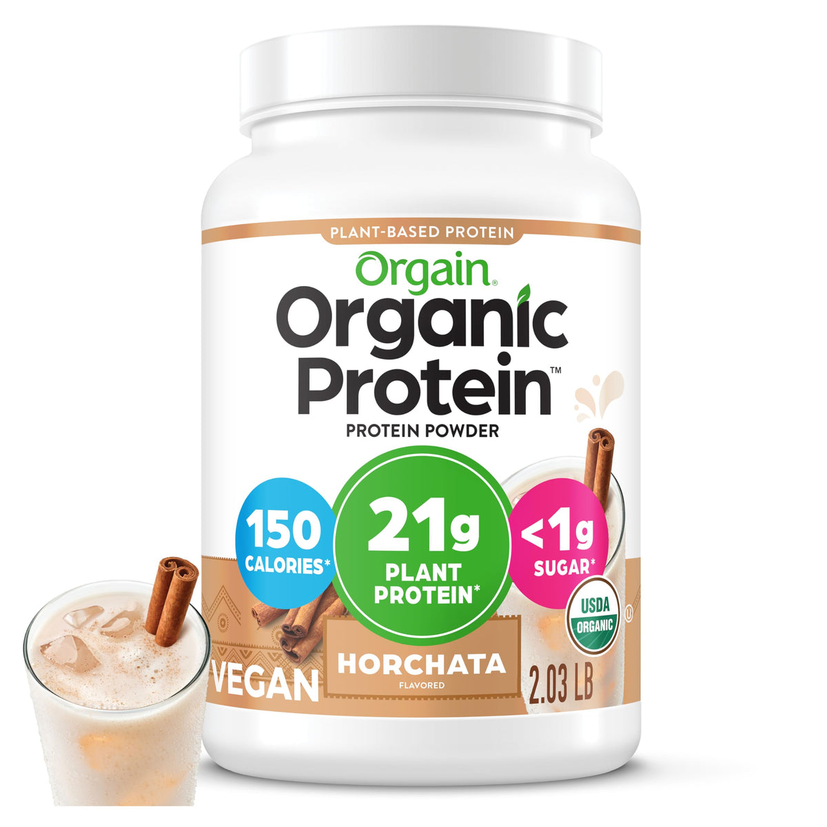 Orgain Organic Vegan Protein Powder - Plant-Based Protein for Shakes & Smoothies