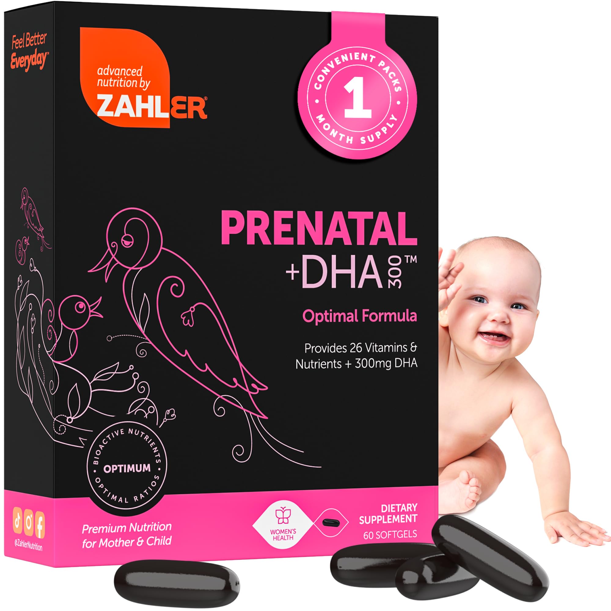 Zahler Prenatal +DHA 300 Prenatal Vitamin

