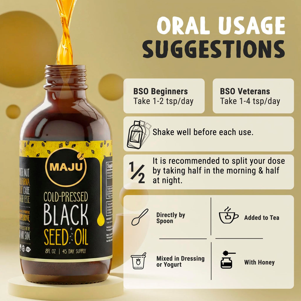 MAJU Black Seed Oil - Cold-Pressed Turkish Nigella Sativa


