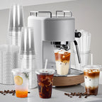 Charmount Clear Plastic Cups with Lids & Straws | To-Go Cups


