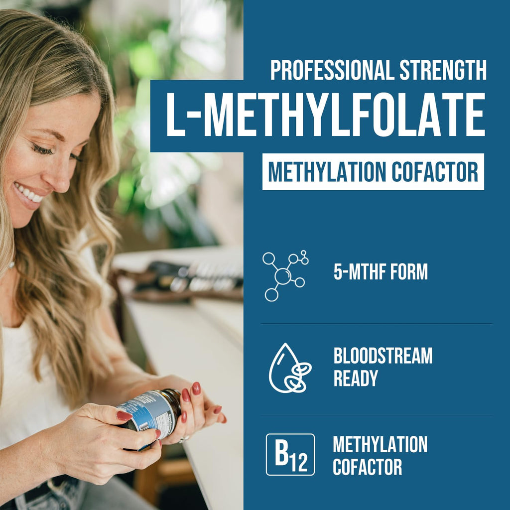 L-Methyl Folate 15mg + Methyl B12 Cofactor – 5-MTHF

