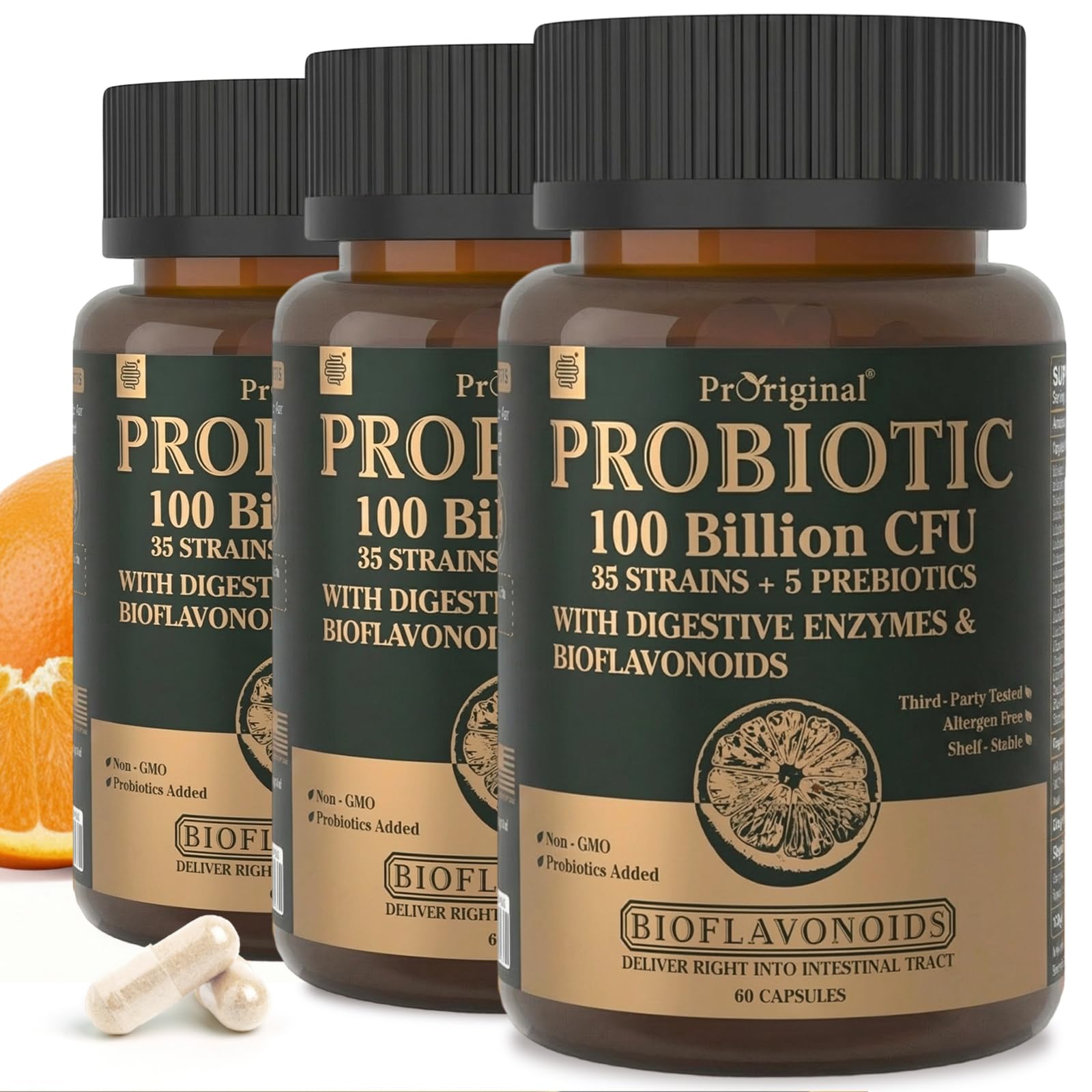 Probiotic with Prebiotics for Gut Health – Vegan, Non-GMO, Shelf-Stable