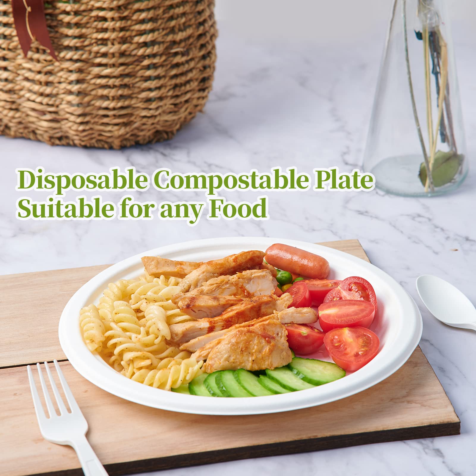 ECOLipak Compostable Heavy-Duty Paper Plates

