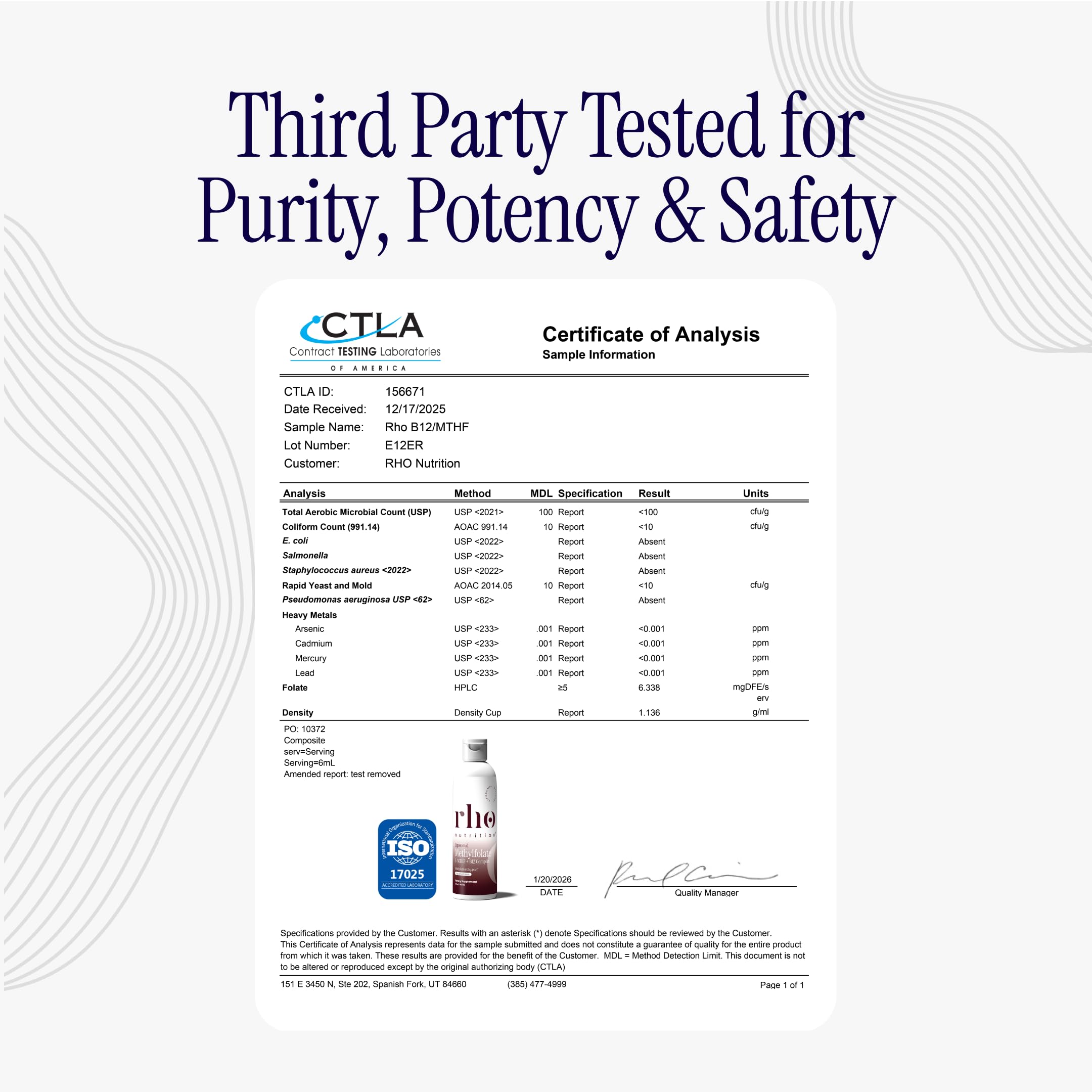 Liposomal Folate & B Vitamin Complex by Rho Nutrition

