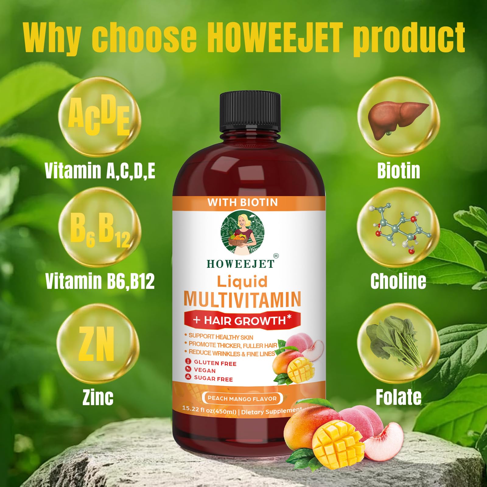 Liquid Multivitamin for Hair Growth & Skin Support

