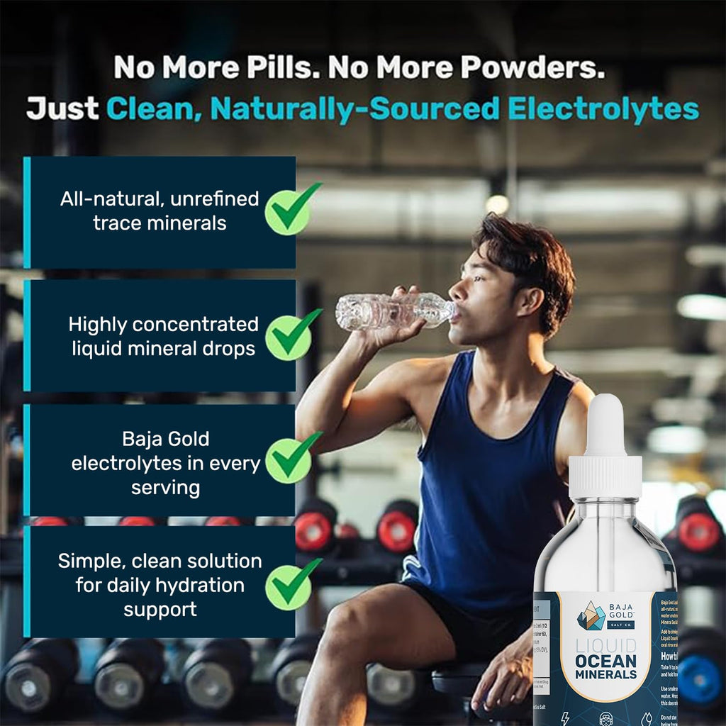 Liquid Ocean Mineral Drops by Baja Gold - Ionic Electrolyte

