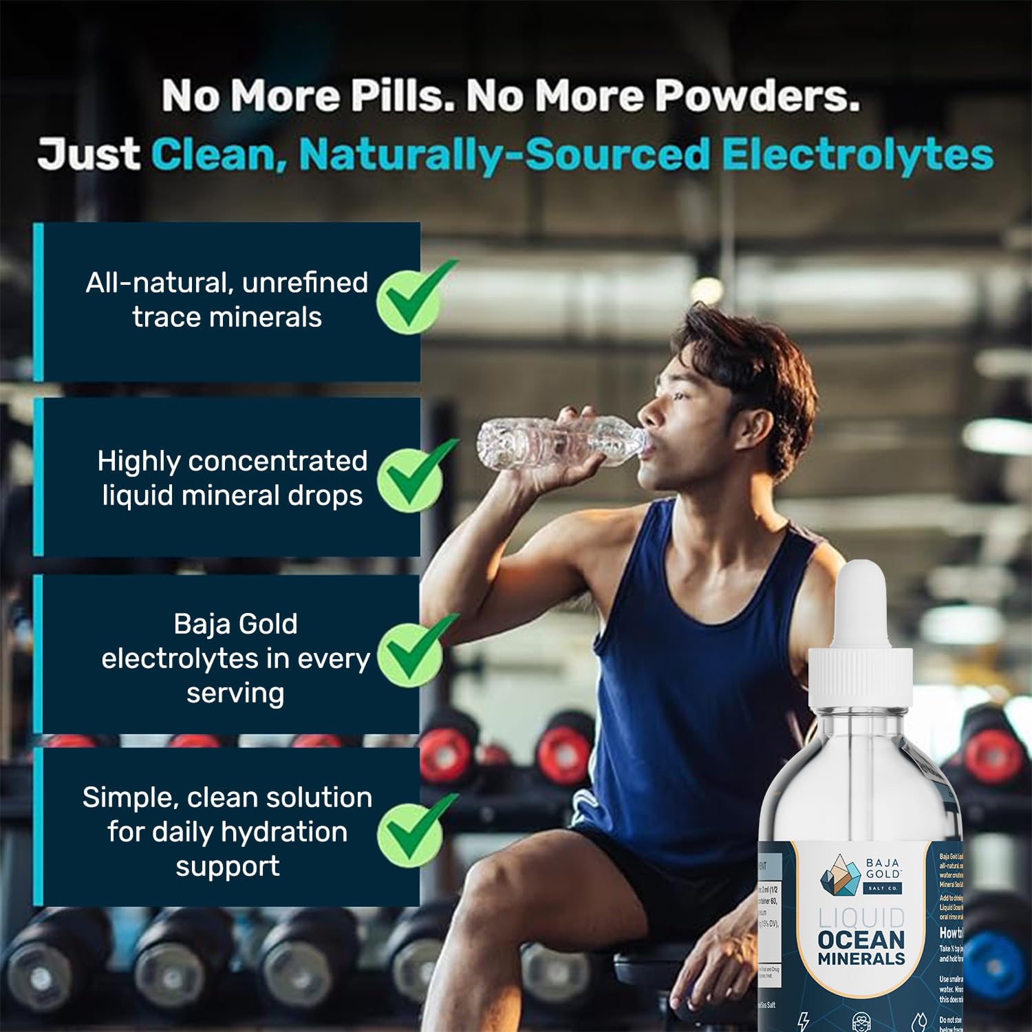Liquid Ocean Mineral Drops by Baja Gold - Ionic Electrolyte


