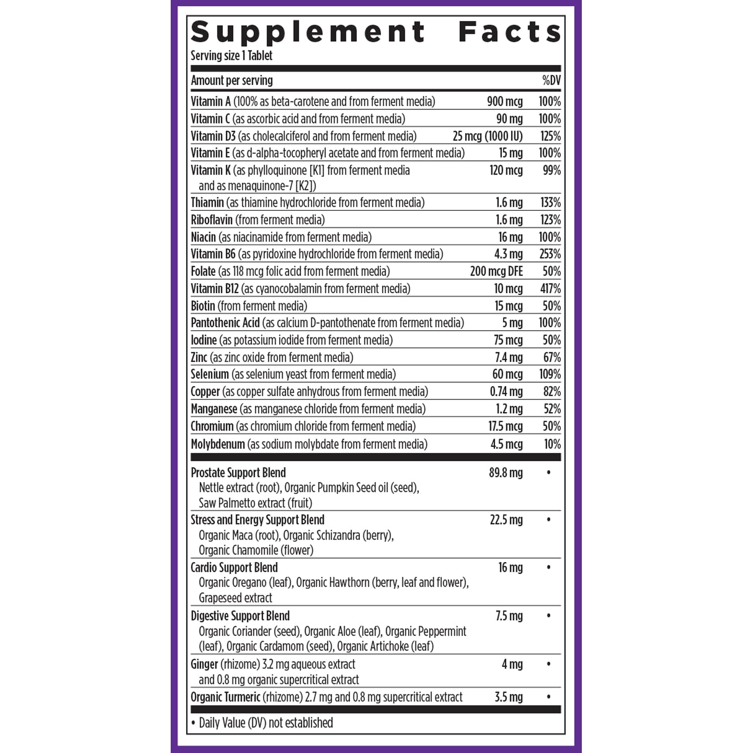 New Chapter One Daily Every Man's Multivitamin Immune Support

