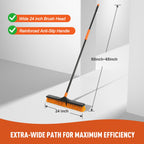 CleanHome Push Broom with Ergonomic Handle - Heavy Duty

