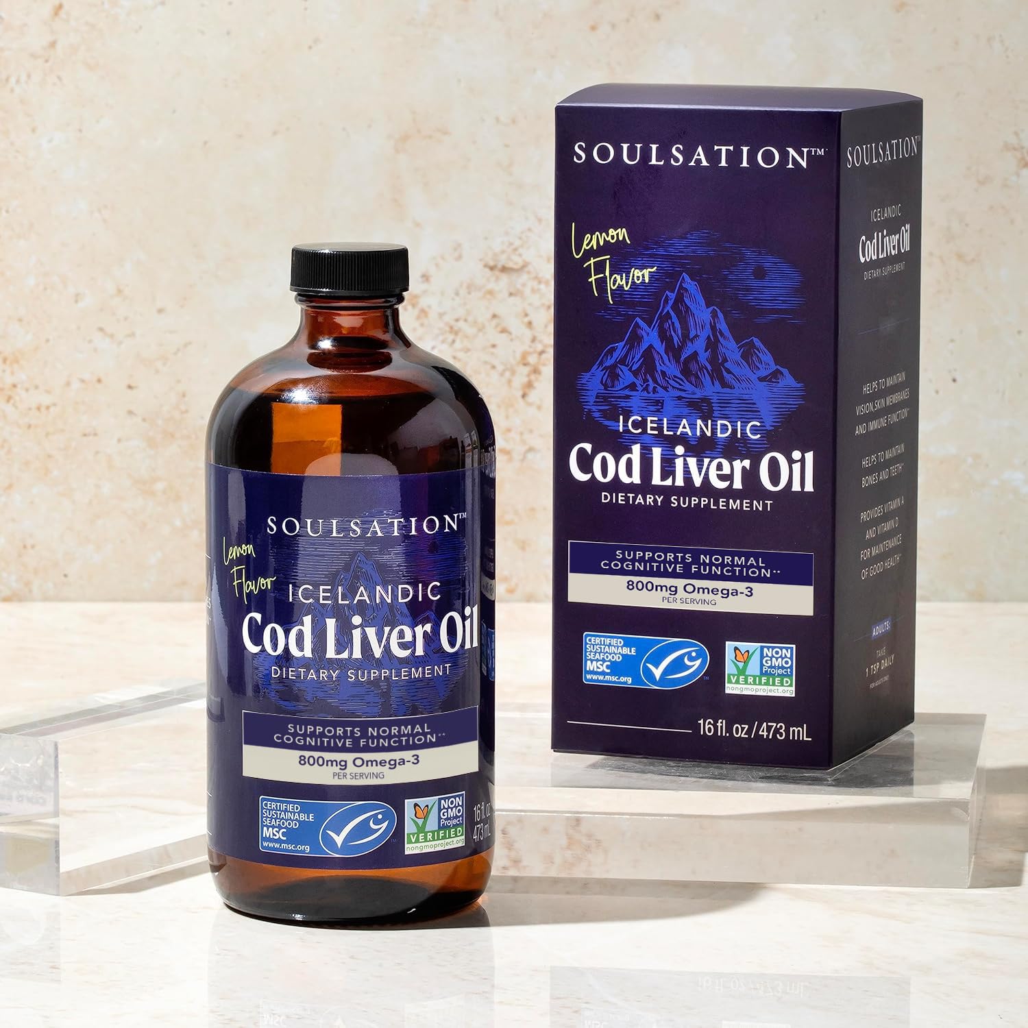 SOULSATION Icelandic Cod Liver Oil Lemon | Omega-3 EPA & DHA

