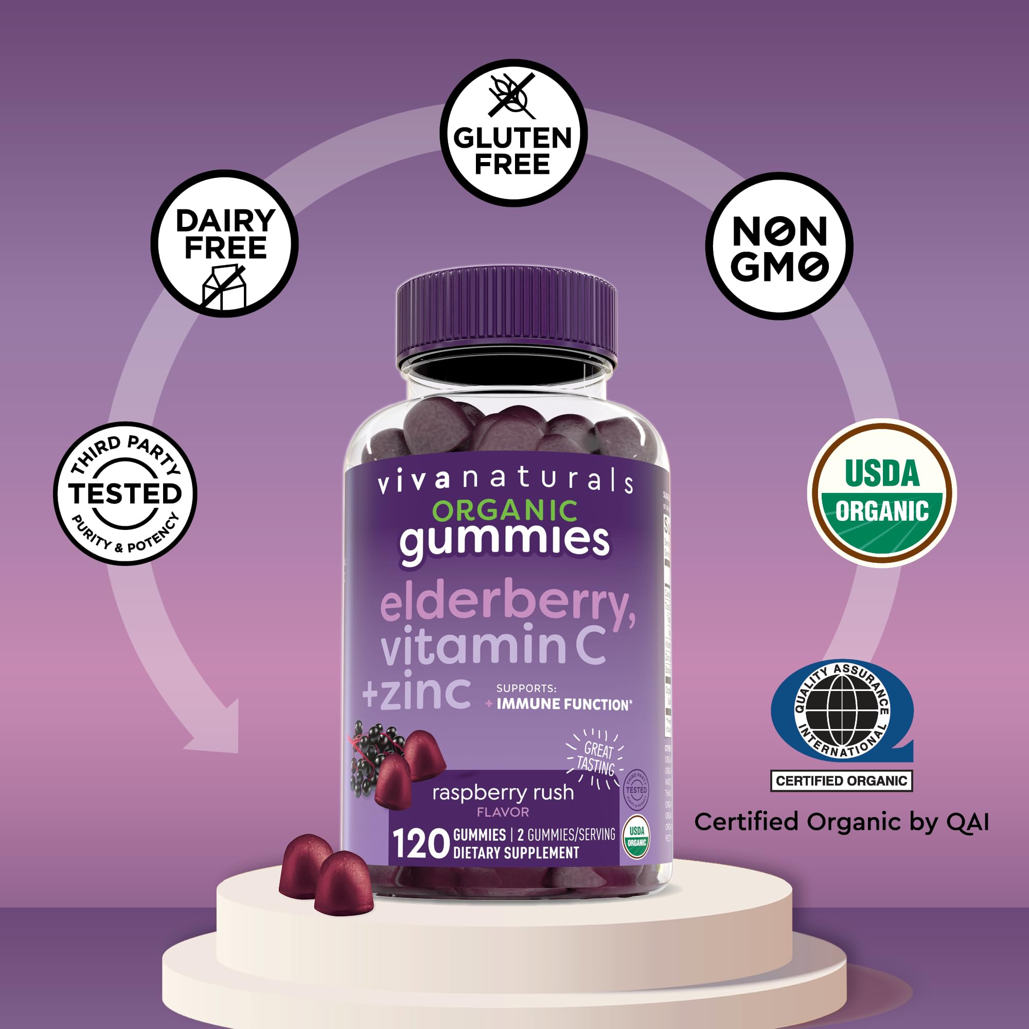 Viva Naturals Immune Support Gummies | Organic

