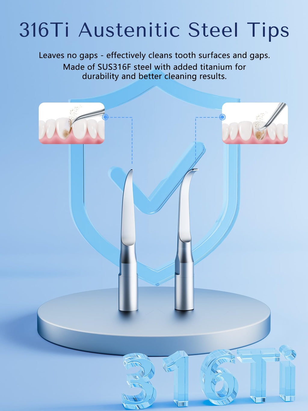 Ultrasonic Plaque Remover for Teeth with Gum Protection

