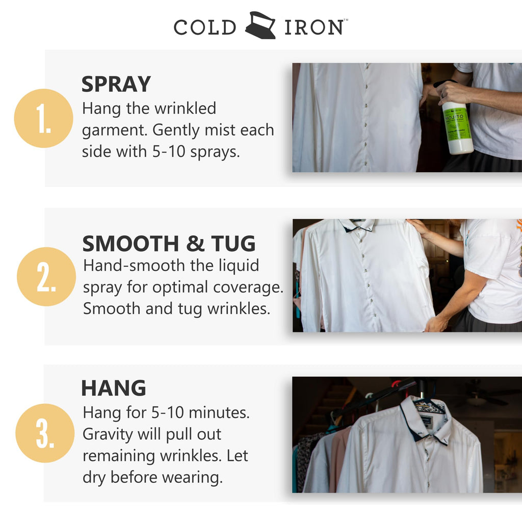 Cold Iron Wrinkle Release Spray for Clothes | Fast Relief

