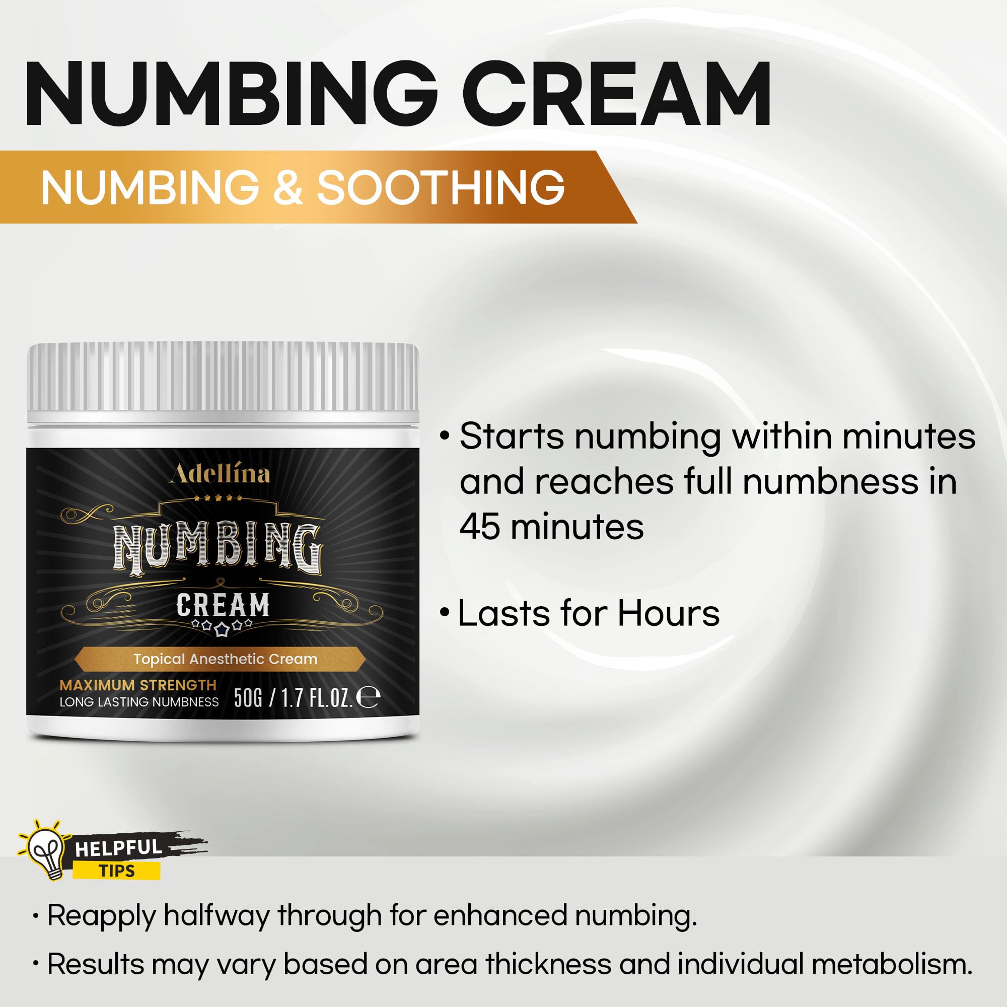 Adellina Numbing Cream Maximum Strength Arnica & Emu Oil

