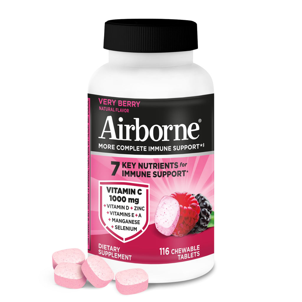 Airborne Immune Support Chewable Tablets Vitamin C 1000 mg