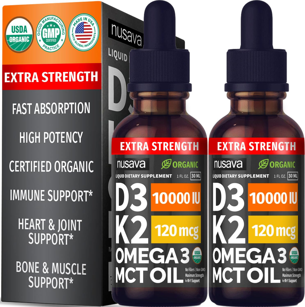 Vitamin D3 K2 Liquid Drops with Omega-3