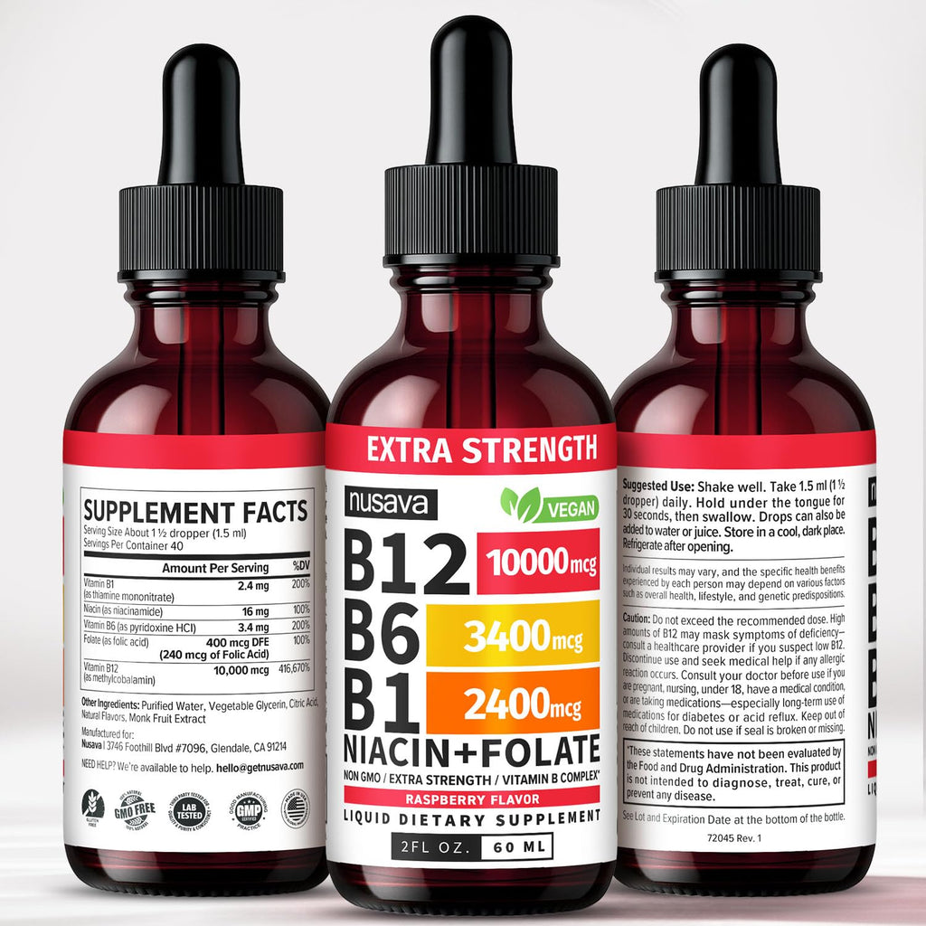 Vitamin B12 Sublingual Liquid - Extra Strength B Complex

