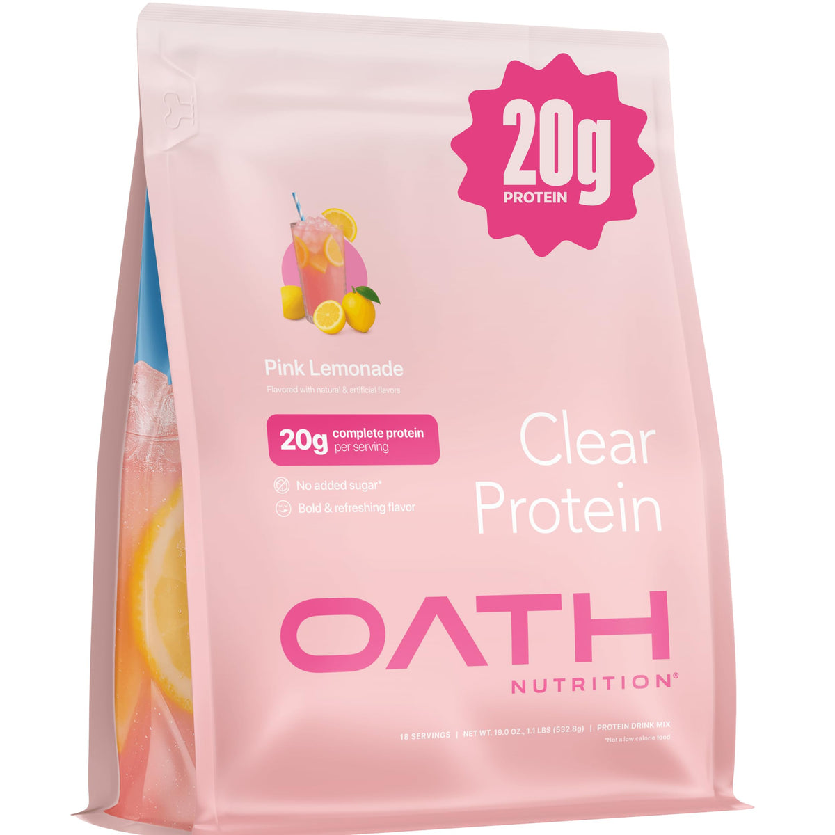 Oath Clear Whey Isolate Protein Powder - 20g Protein, No Added Sugar, Grass-Fed