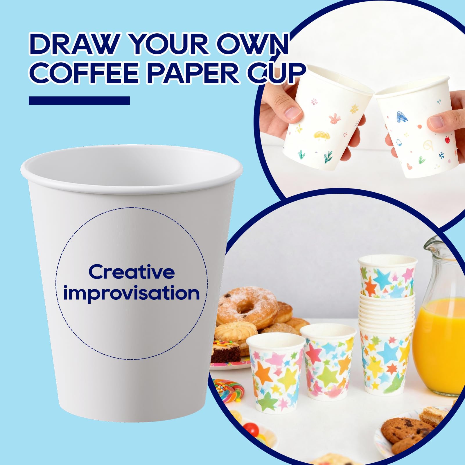 LITOPAK Disposable Paper Cups for Hot Beverages

