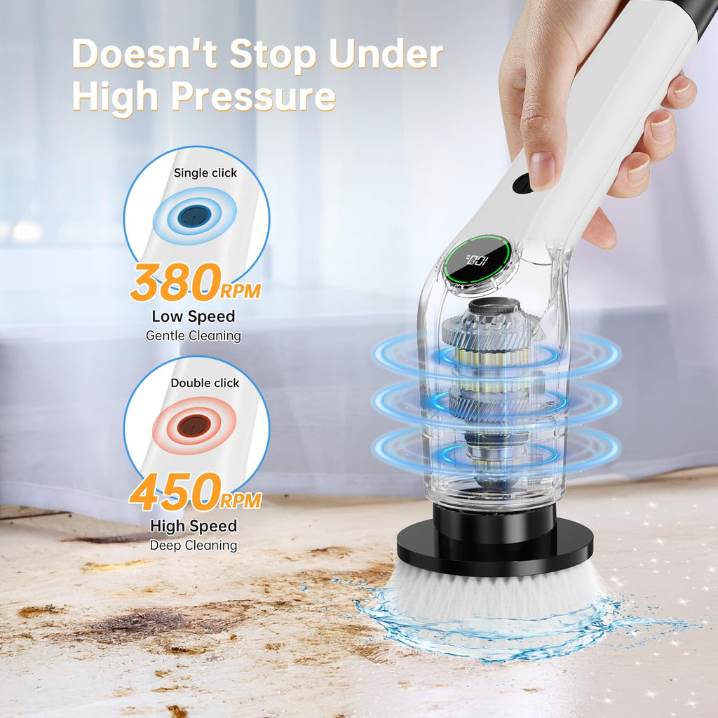 PUFTEM Electric Spin Scrubber Cordless Shower Cleaner

