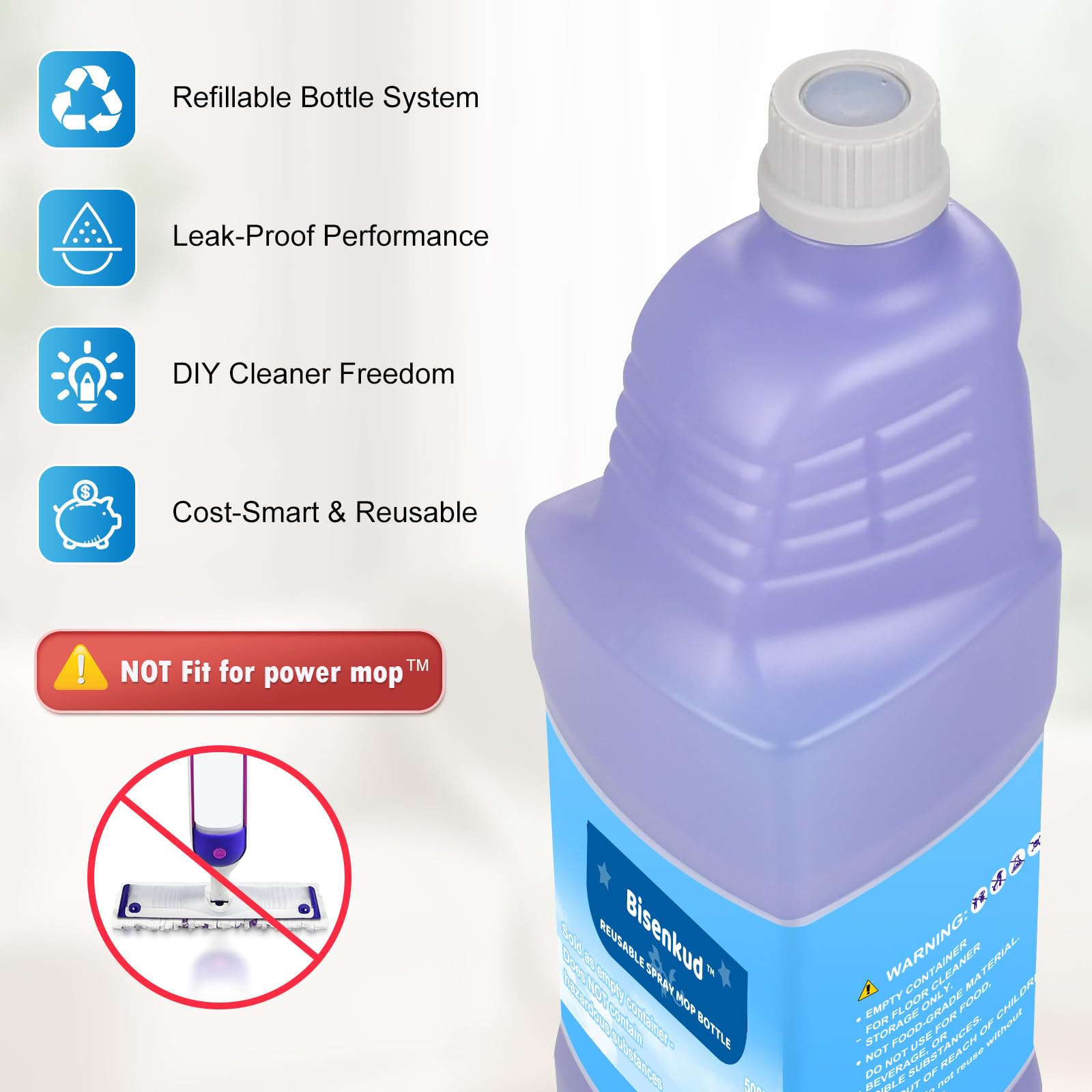 Bisenkud Refillable Bottle for Swiffer WetJet Mop

