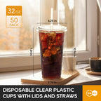 Turbo Bee Plastic Cups with Lids & Straws – To-Go Drinks

