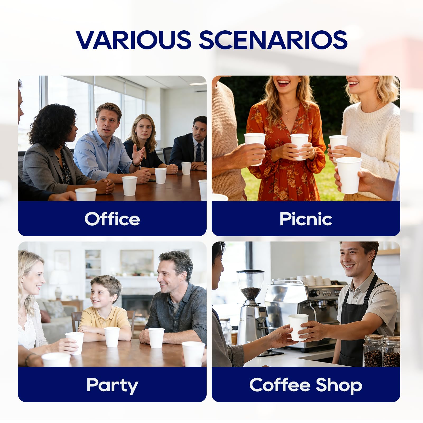 LITOPAK Disposable Paper Cups for Hot Beverages

