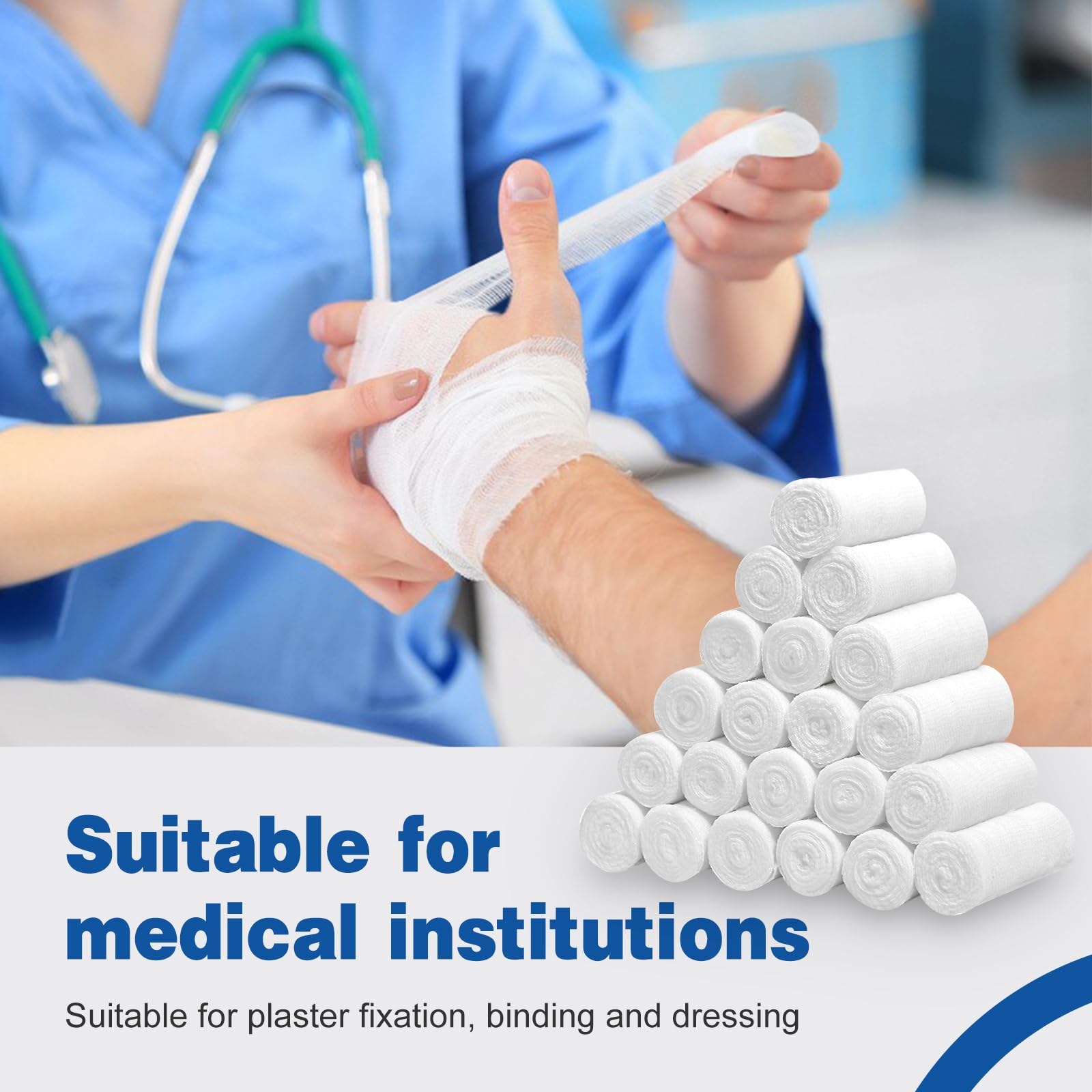 AZEN Gauze Roll Bandages for Wound Care - Non-Stick

