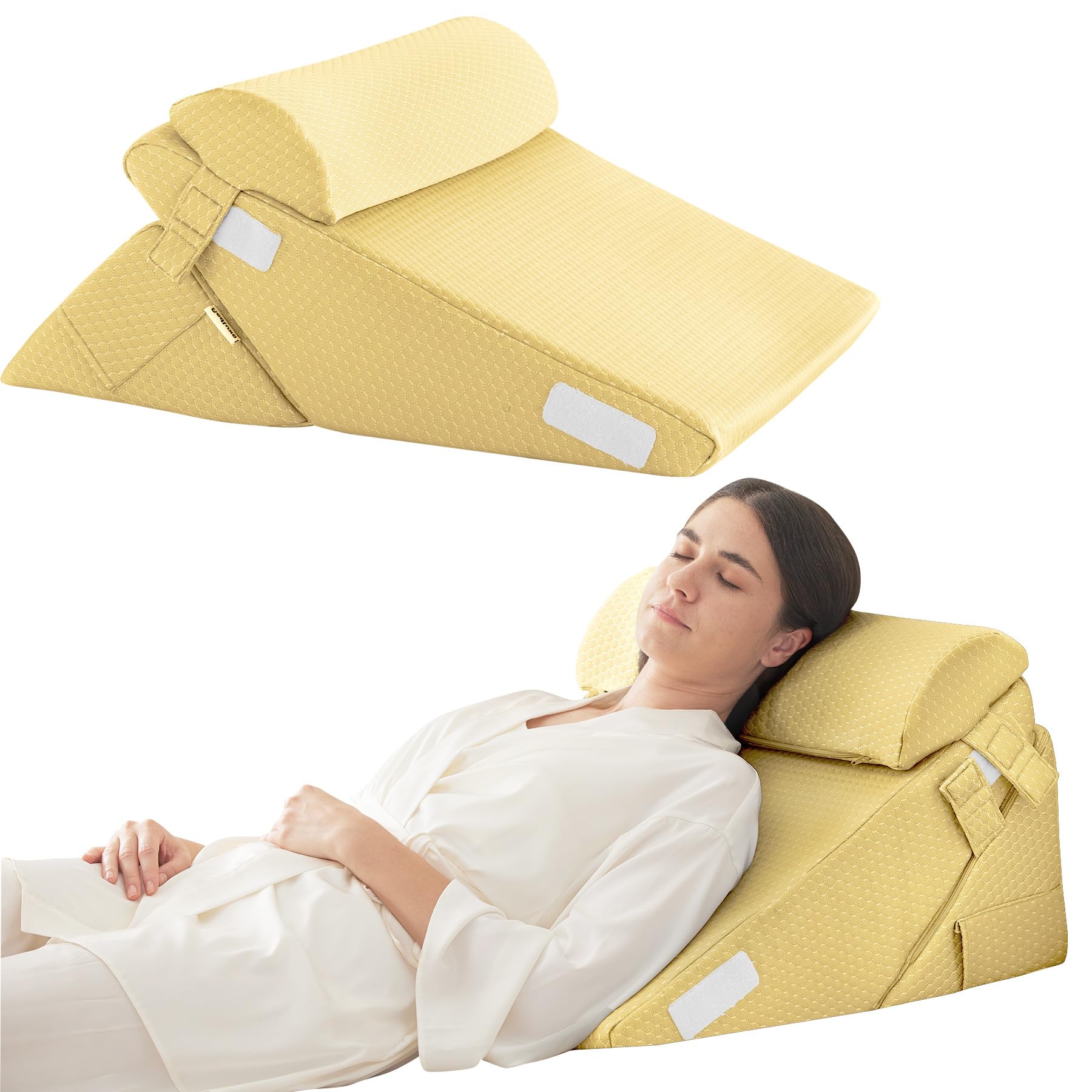 Bedluxe Wedge Pillow Set - Adjustable Orthopedic Bed Wedges