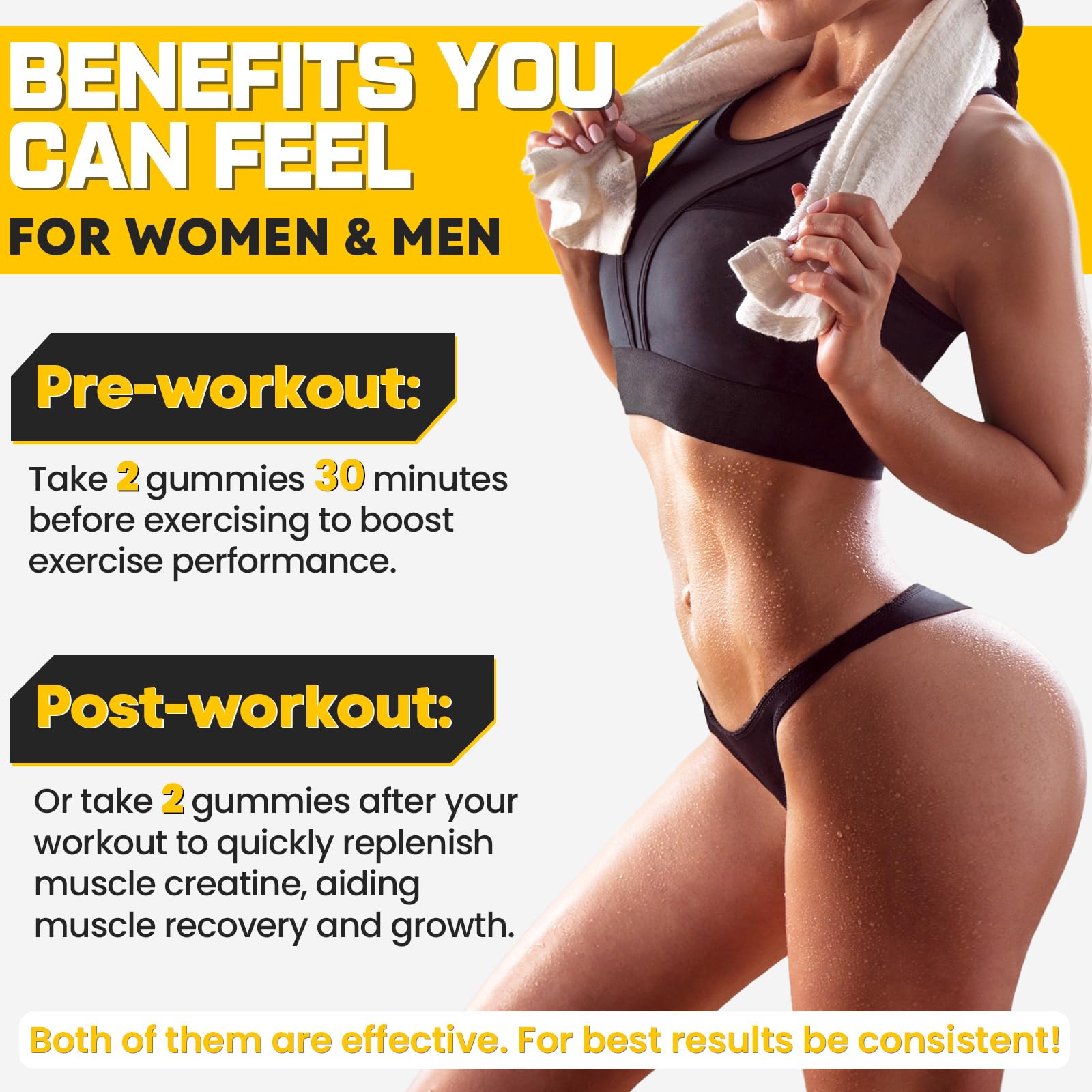 Creatine Monohydrate Gummies for Muscle Support | Vegan

