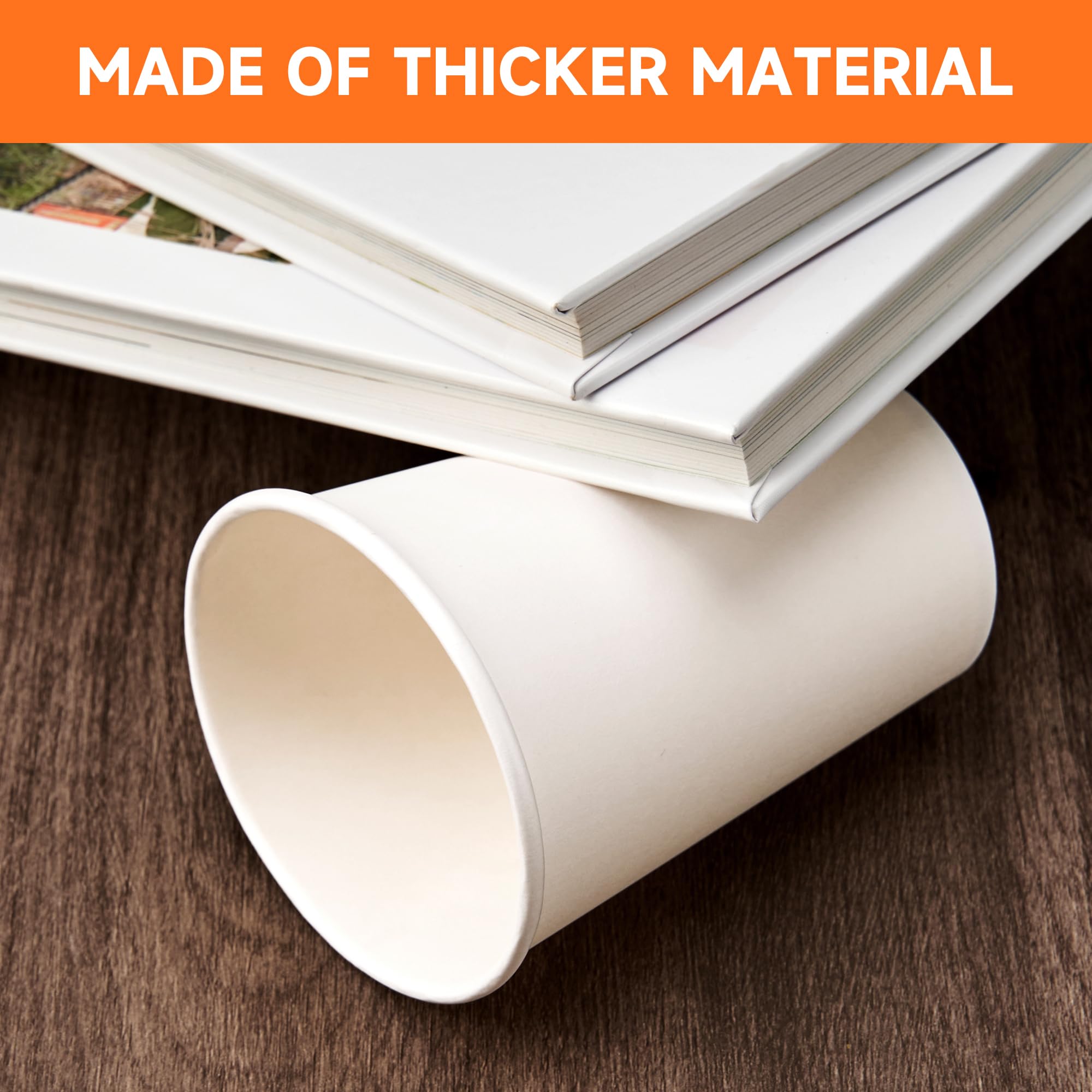 METAPRINT Disposable Paper Cups Thickened Rim - Food Safe

