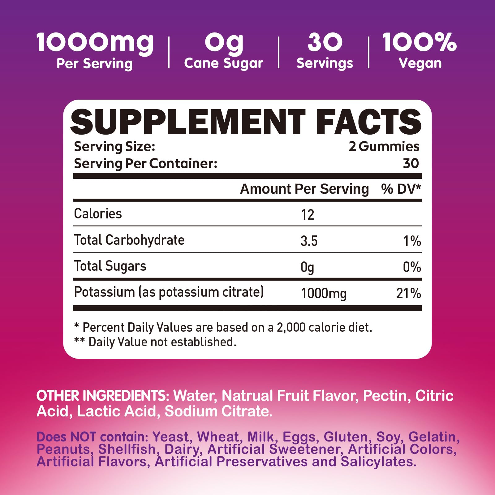 duwhot Potassium Citrate Gummies for Adults | Muscle Health

