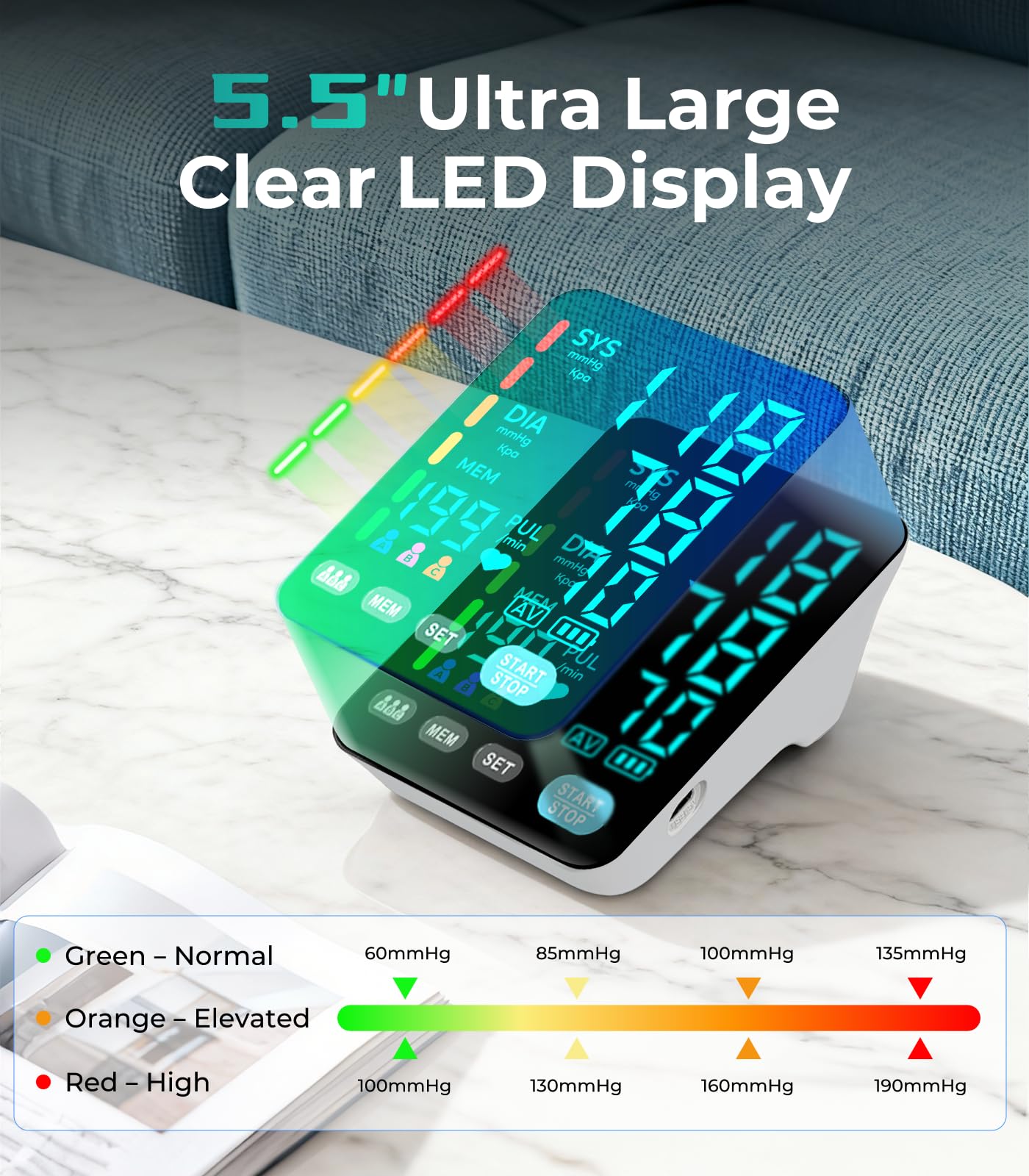YONLO Automatic Upper Arm Blood Pressure Monitor Home Use

