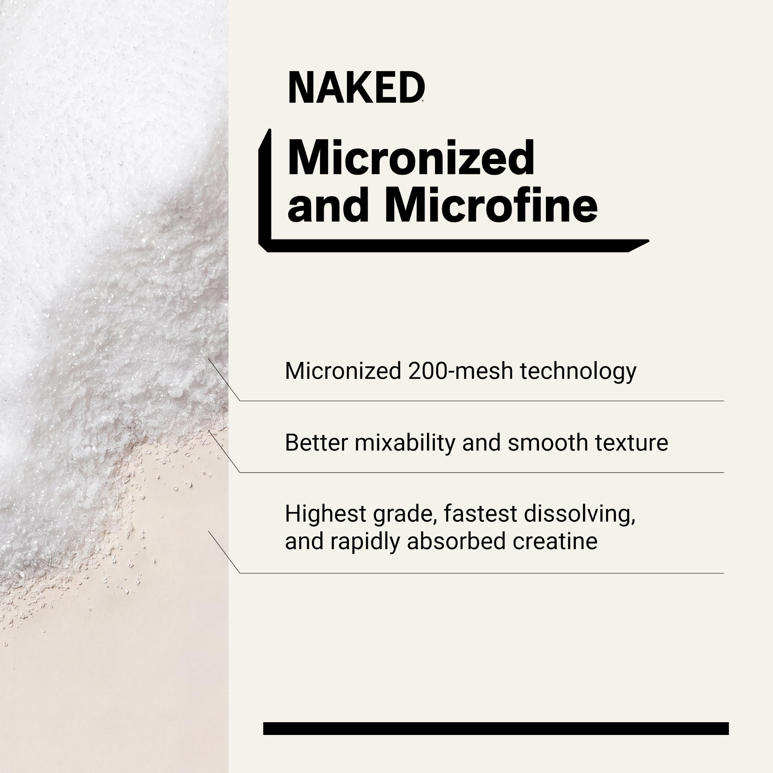 Naked Pure Micronized Creatine Monohydrate Powder | NSF Certified

