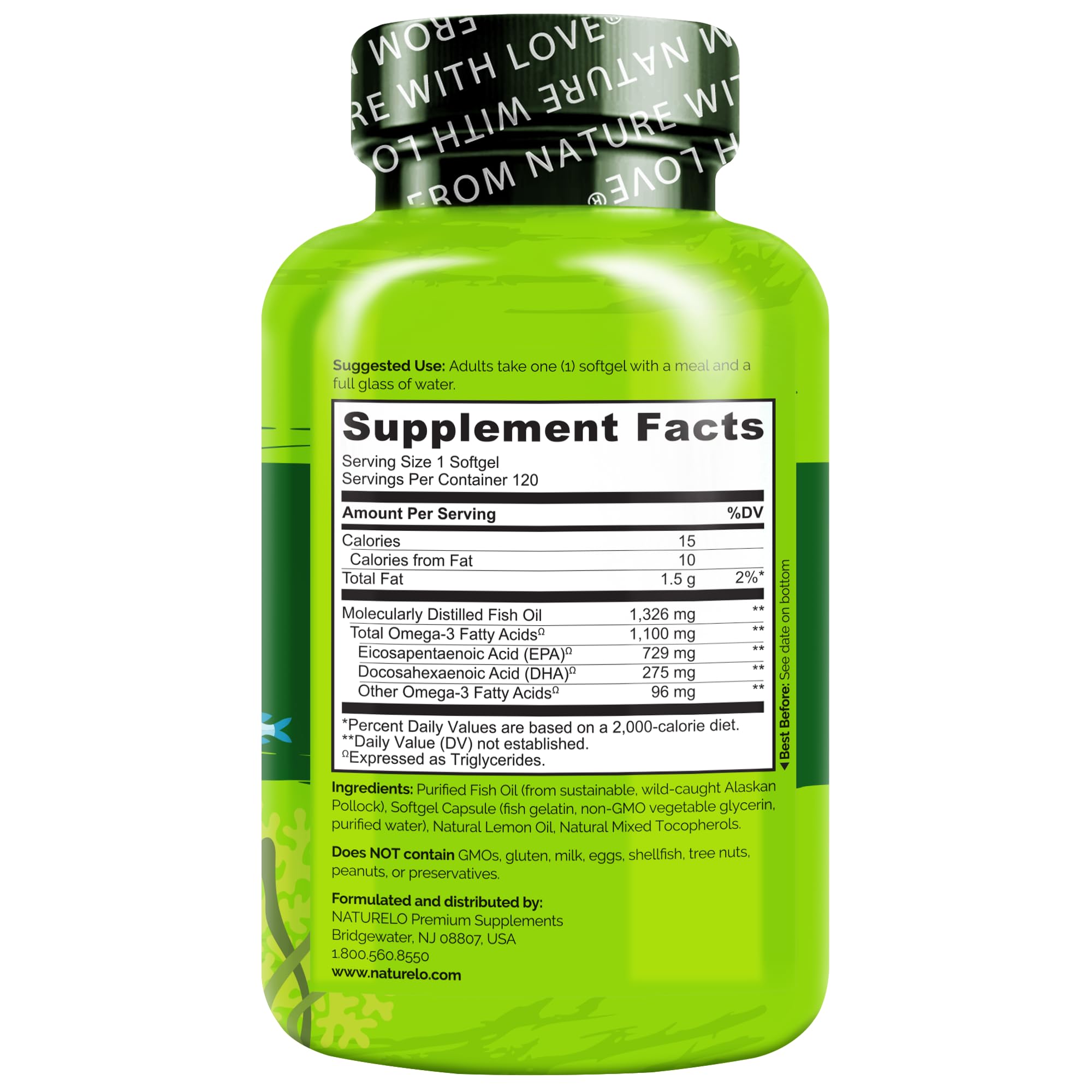 Naturelo Burpless Omega-3 Fish Oil EPA & DHA

