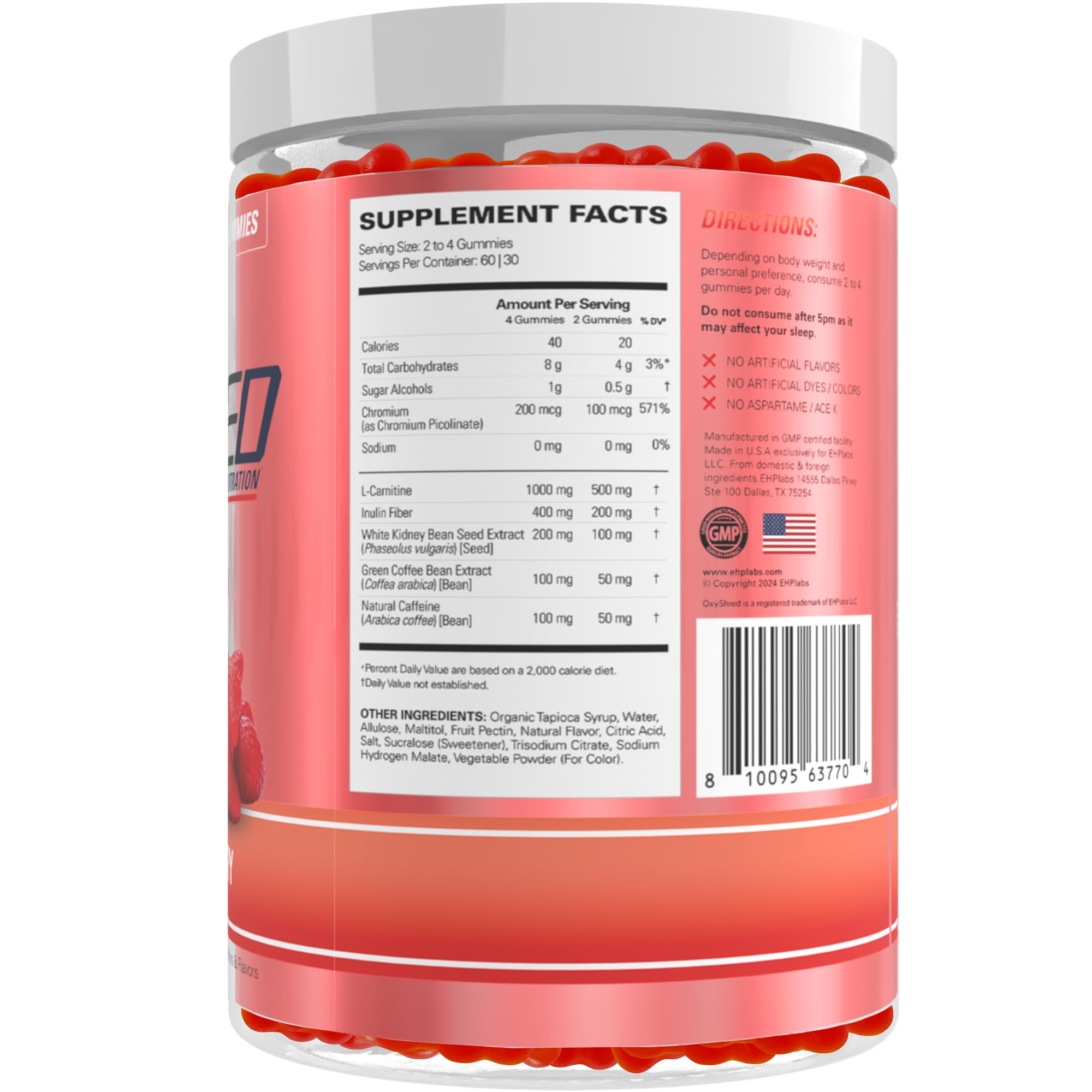 EHP Labs OxyShred Gummies Pre-Workout Energy Chews

