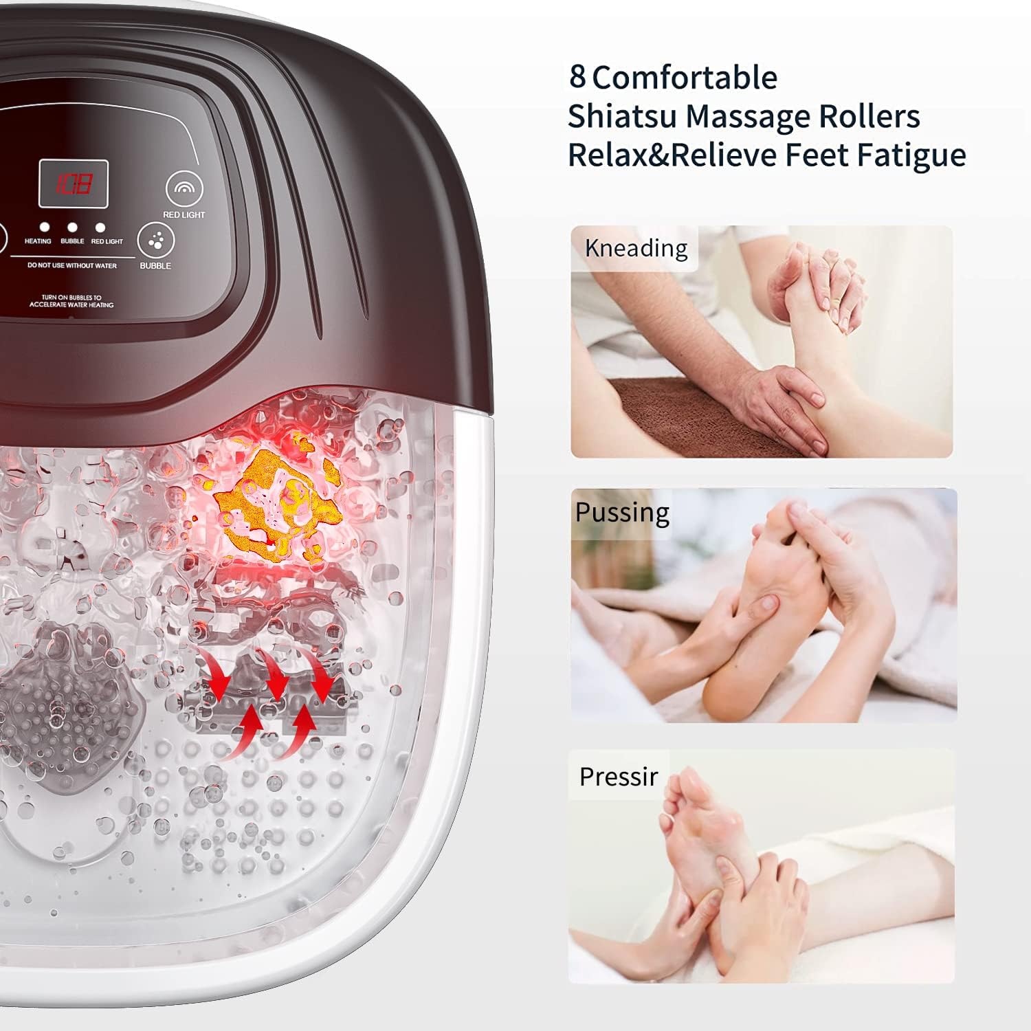 Foot Spa Bath Massager with Heat and Bubbles | Epsom Salt

