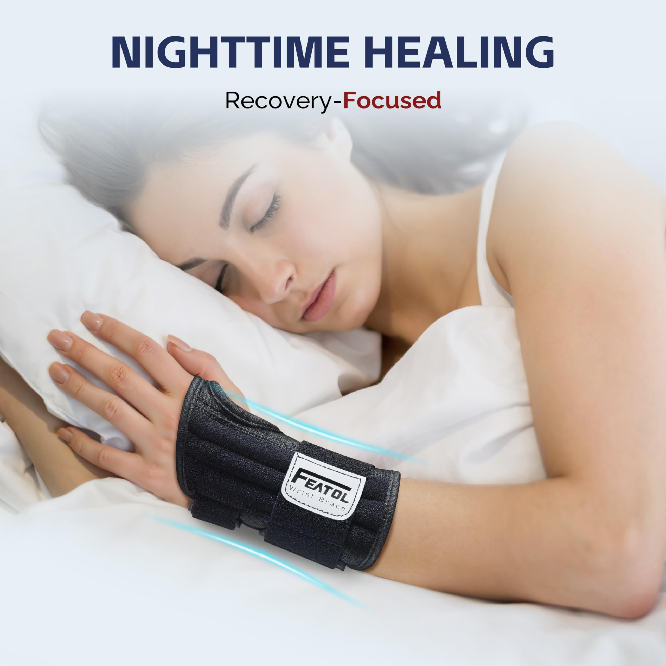 FEATOL Carpal Tunnel Wrist Brace with Splint | Work Night

