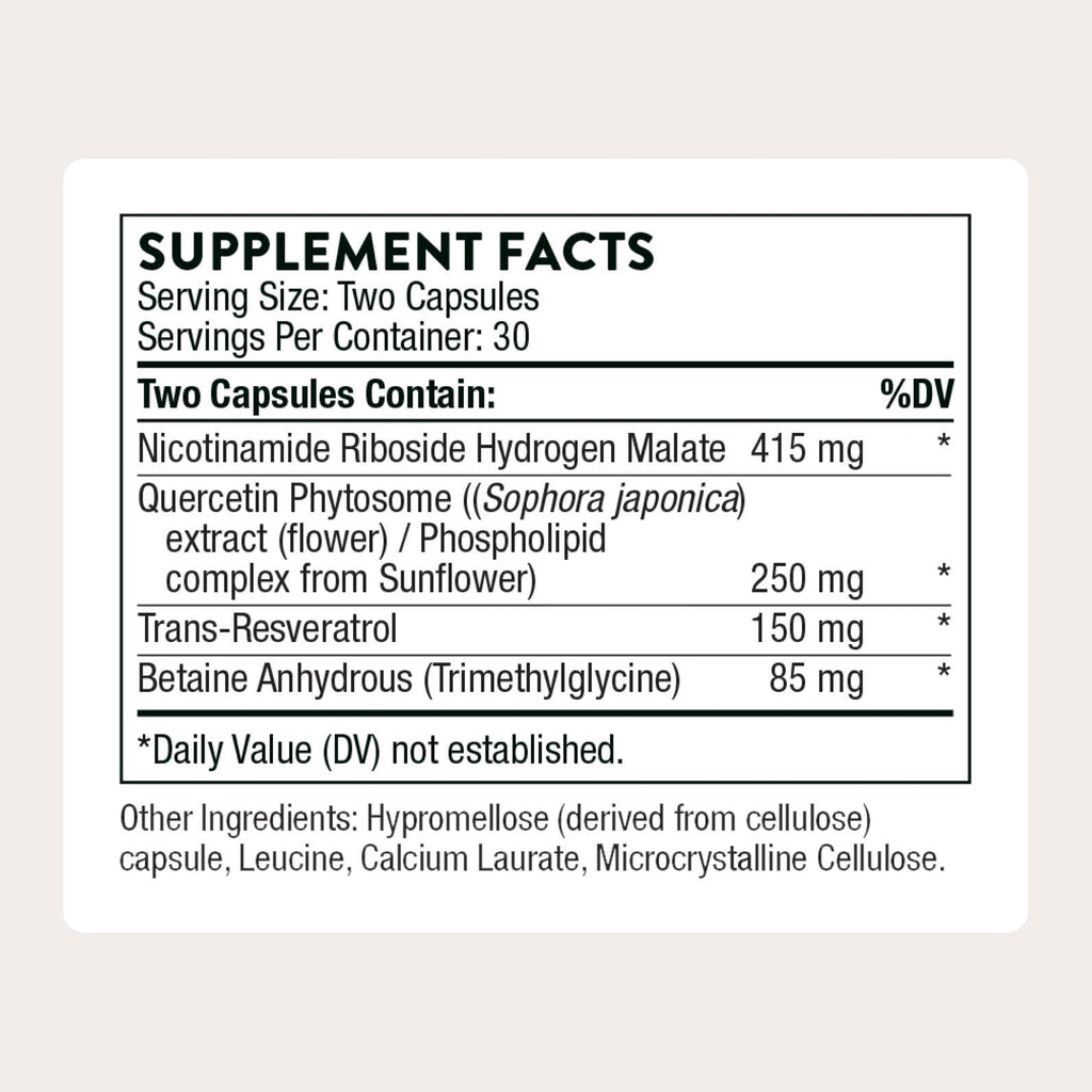 Thorne ResveraCel Nicotinamide Riboside Quercetin Phytosome

