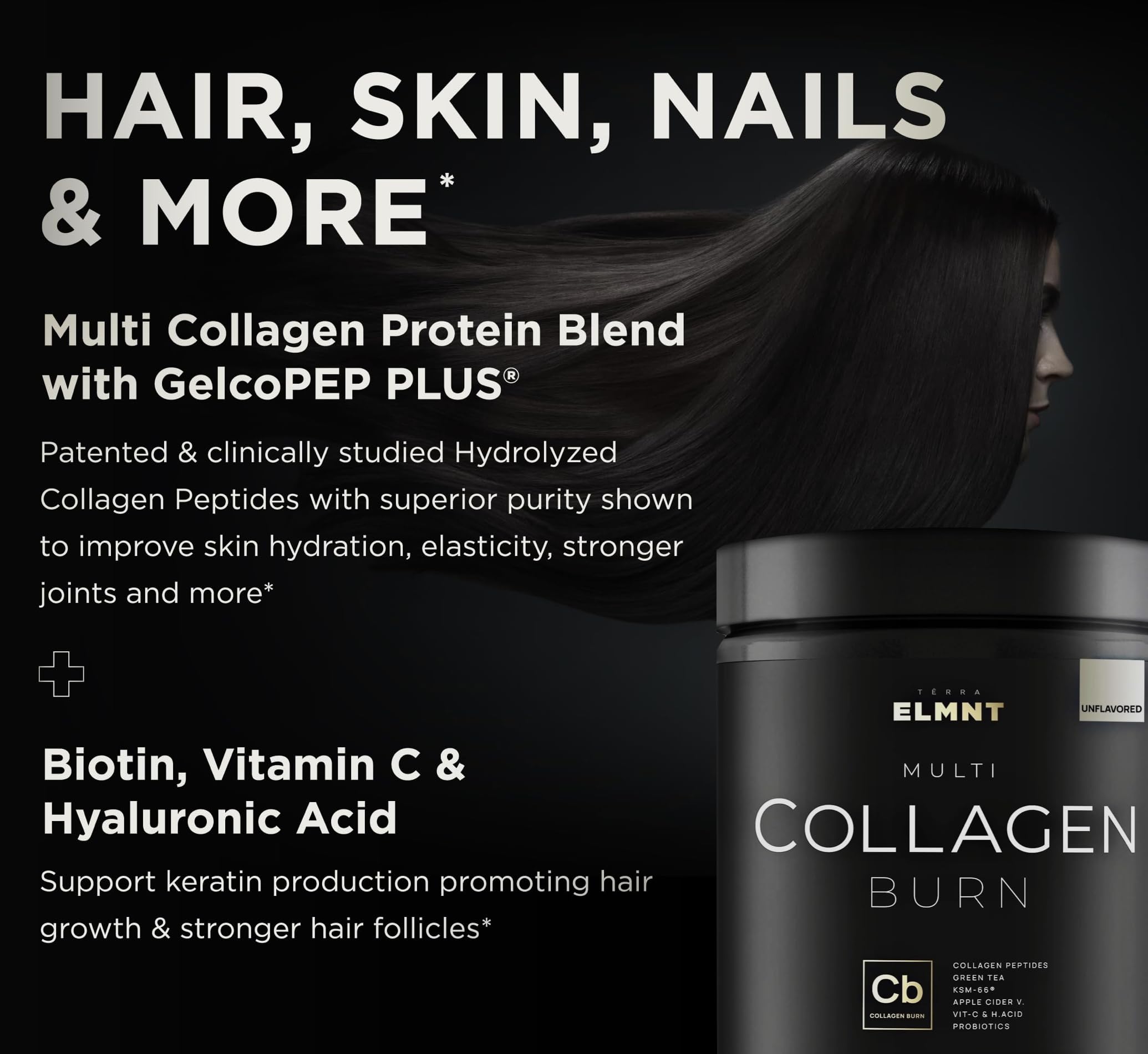 ELMNT Collagen Burn | Premium Multi-Collagen for Hair & Skin

