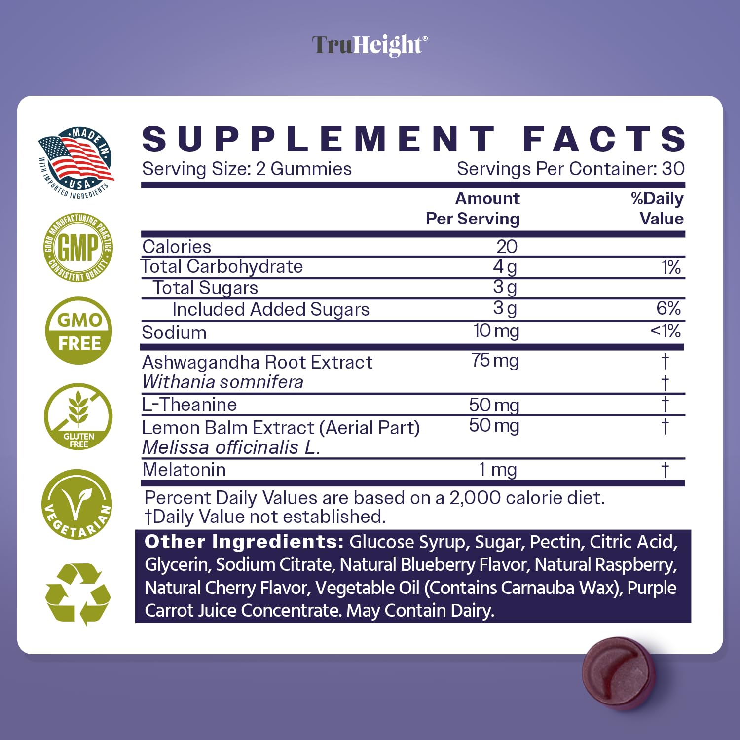 TruHeight Sleep Gummies for Kids & Teens – Sleep Support

